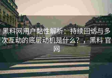 黑料网用户黏性解析：持续回访与多次互动的底层动机是什么？，黑料 官网