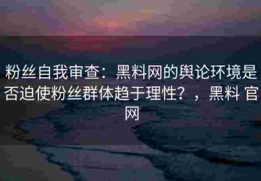 粉丝自我审查：黑料网的舆论环境是否迫使粉丝群体趋于理性？，黑料 官网
