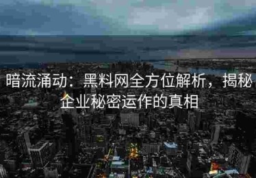 暗流涌动：黑料网全方位解析，揭秘企业秘密运作的真相