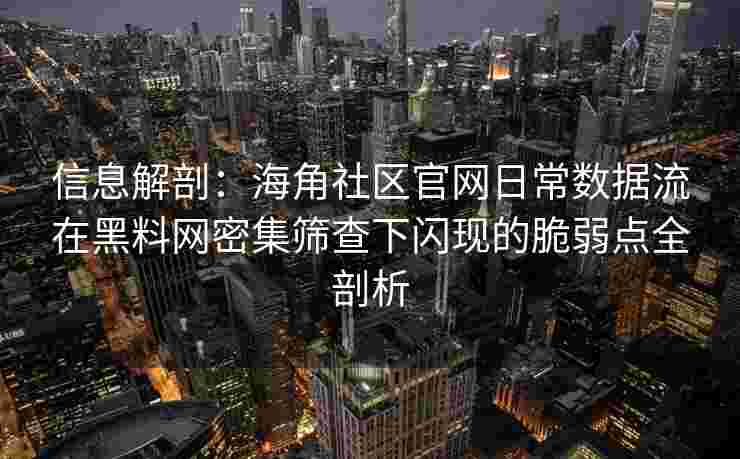 信息解剖:海角社区官网日常数据流在黑料网密集筛查下闪现的脆弱点全剖析 信息解剖:海角社区官网日常数据流在黑料网密集筛查下闪现的脆弱点全剖析